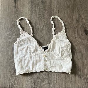 Kendall & Kylie White Cropped Tank